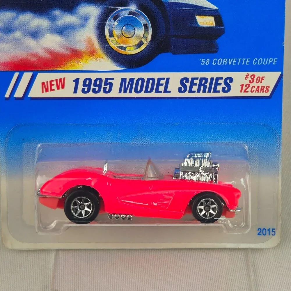 1995 Hot Wheels #341 Model Series 3/12 '58 CORVETTE COUPE‎ Pink Variant (K227)